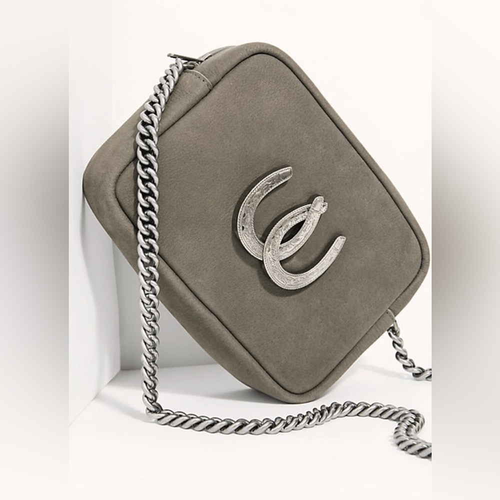Understated Leather Lady Luck Crossbody Bag Gray $200
